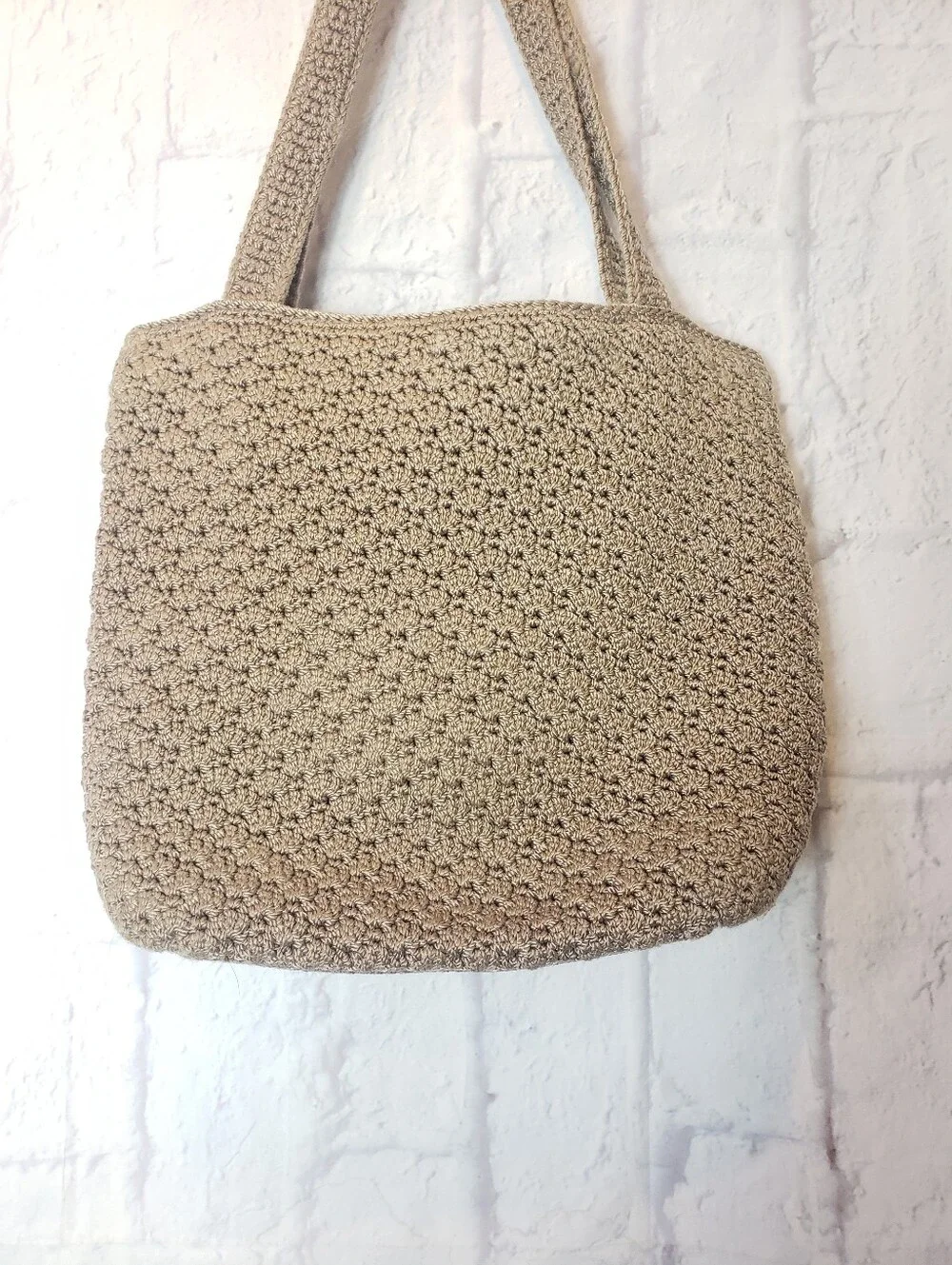 THE SAK Tan Crochet Hobo Shoulder Bag